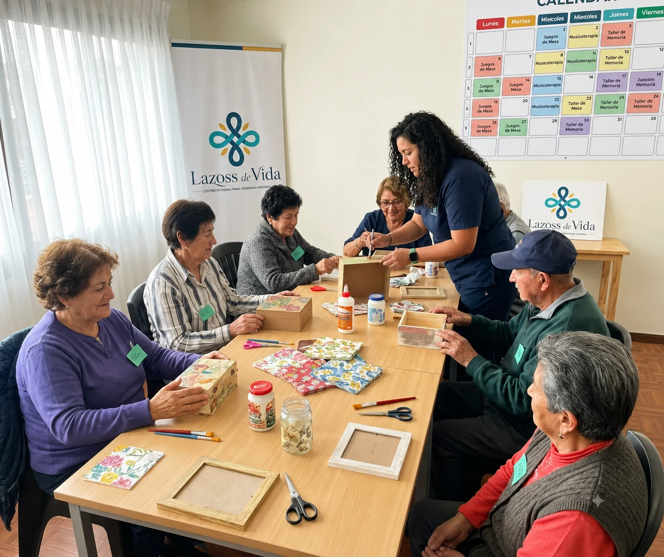 Taller de decoupage y creatividad en Lazoss de Vida